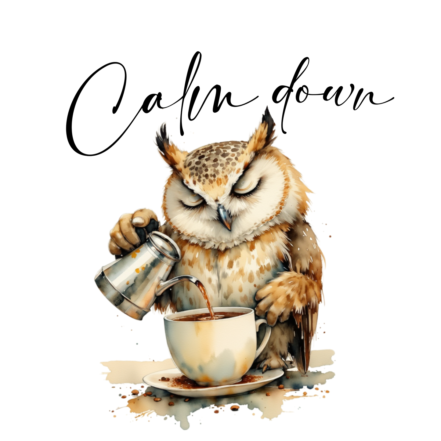 Calm Down Owl 20oz Tumbler — Cute Coffee Travel Mug for Relaxation & Gifts