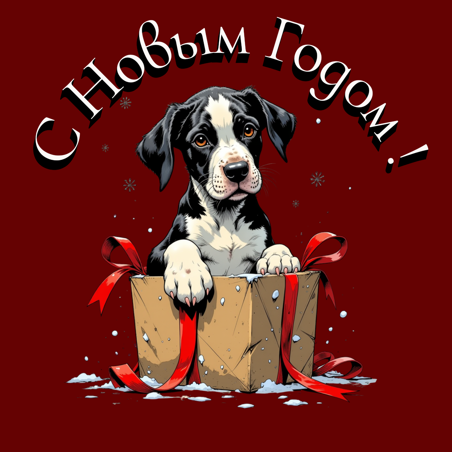 Christmas Gift Wrap Paper - Festive Santa & Gifts Pattern on Burgundy