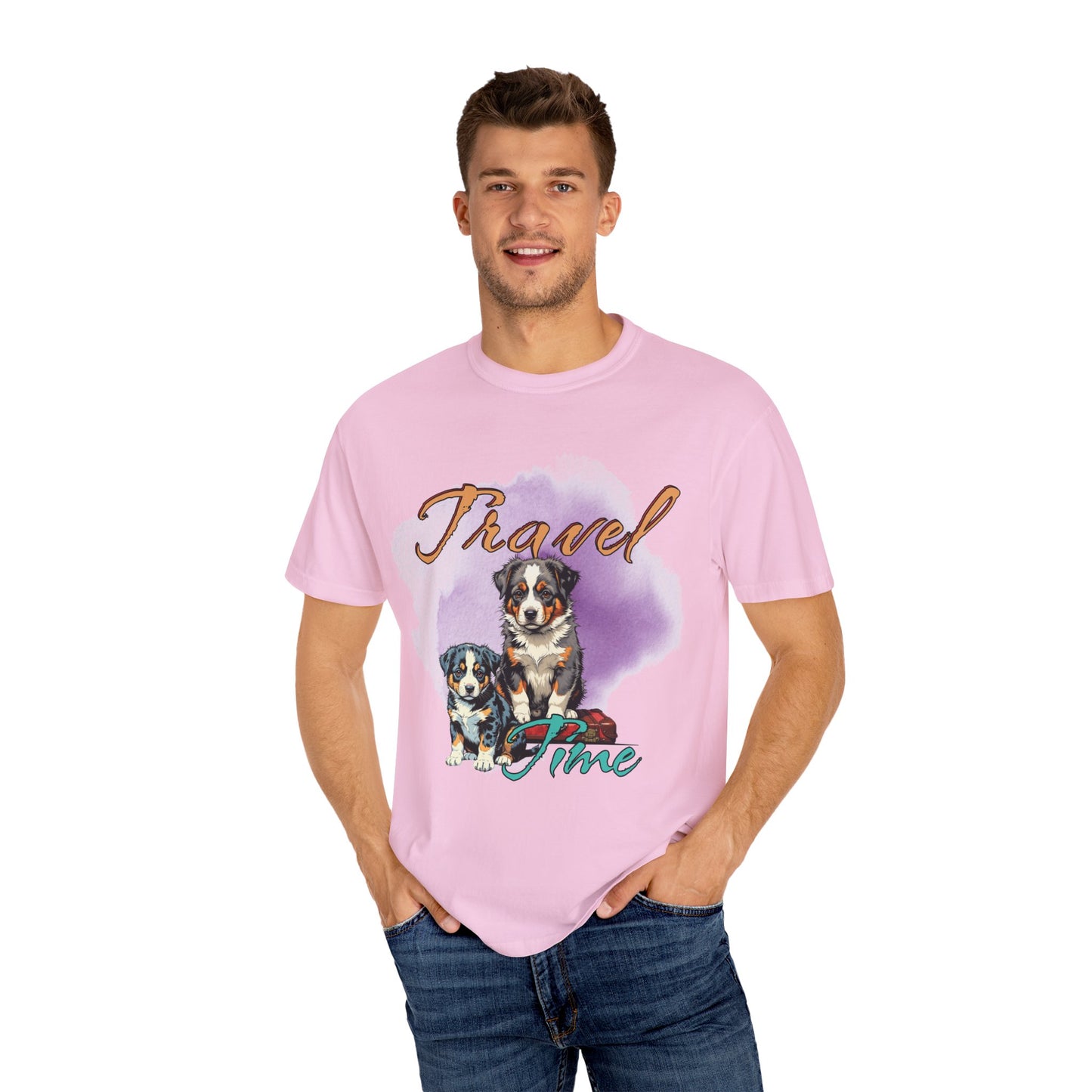 Travel Time Dog Lovers Unisex T-Shirt, Vintage Pet Tee, Dog Travel Shirt, Cute Pet Lover Gift, Animal Adventure Apparel
