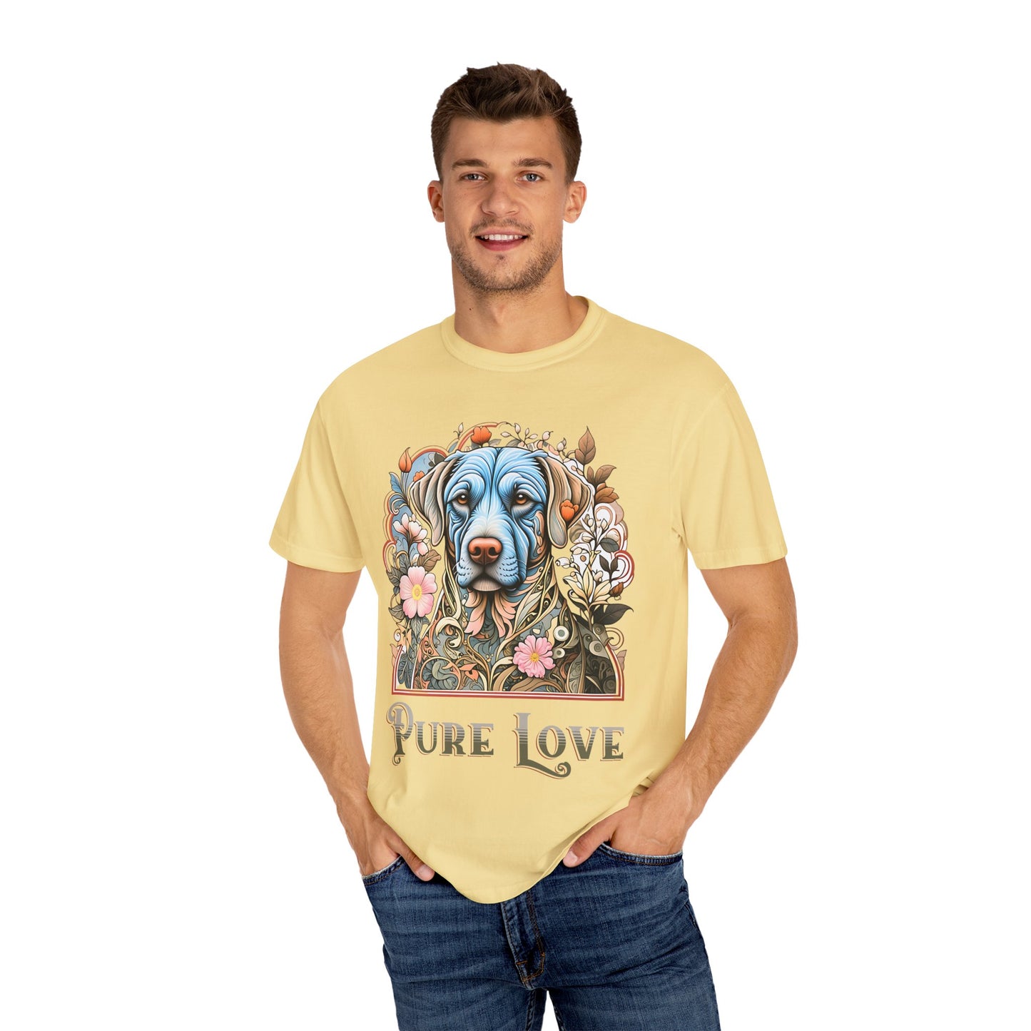 Pure Love Dog T-Shirt - Unisex Garment-Dyed Tee for Pet Lovers