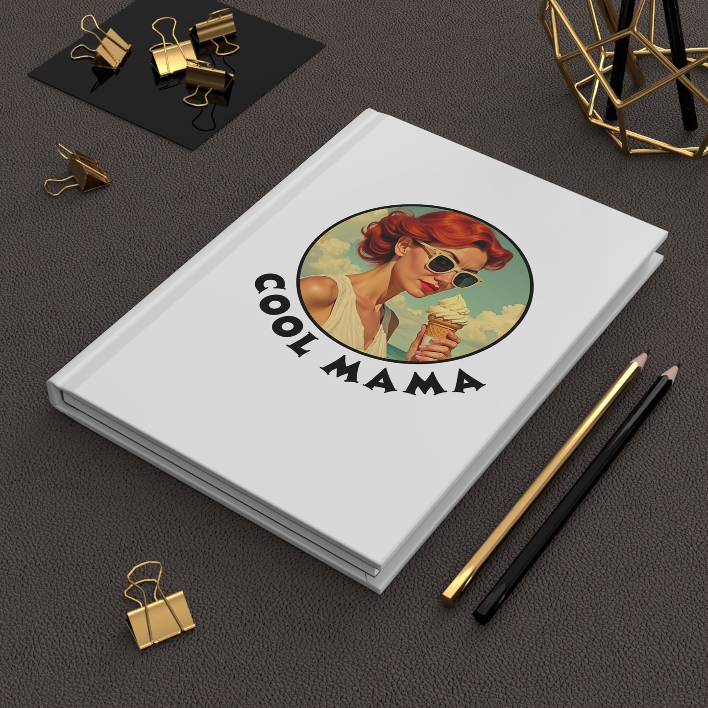 Cool Mama Vintage Hardcover Journal, Retro Journal for Moms, Gift for Mother's Day, Inspirational Writing, Cool Mom Gift