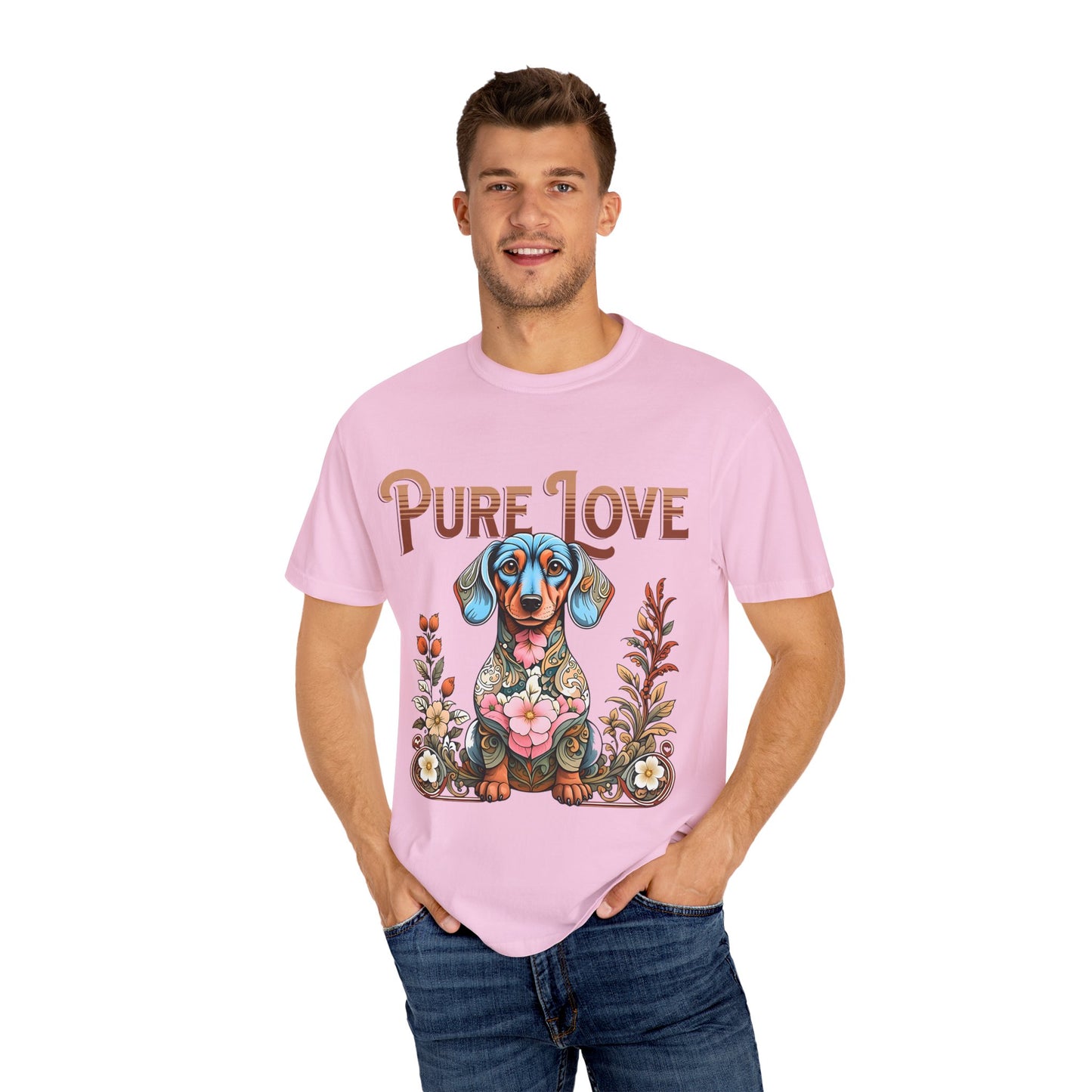 Cute Dachshund 'Pure Love' Unisex T-shirt - Perfect for Dog Lovers