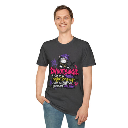 T‑Shirt — “I’m Not Single: I’m in a Toxic Relationship with a Cat” Graphic Tee