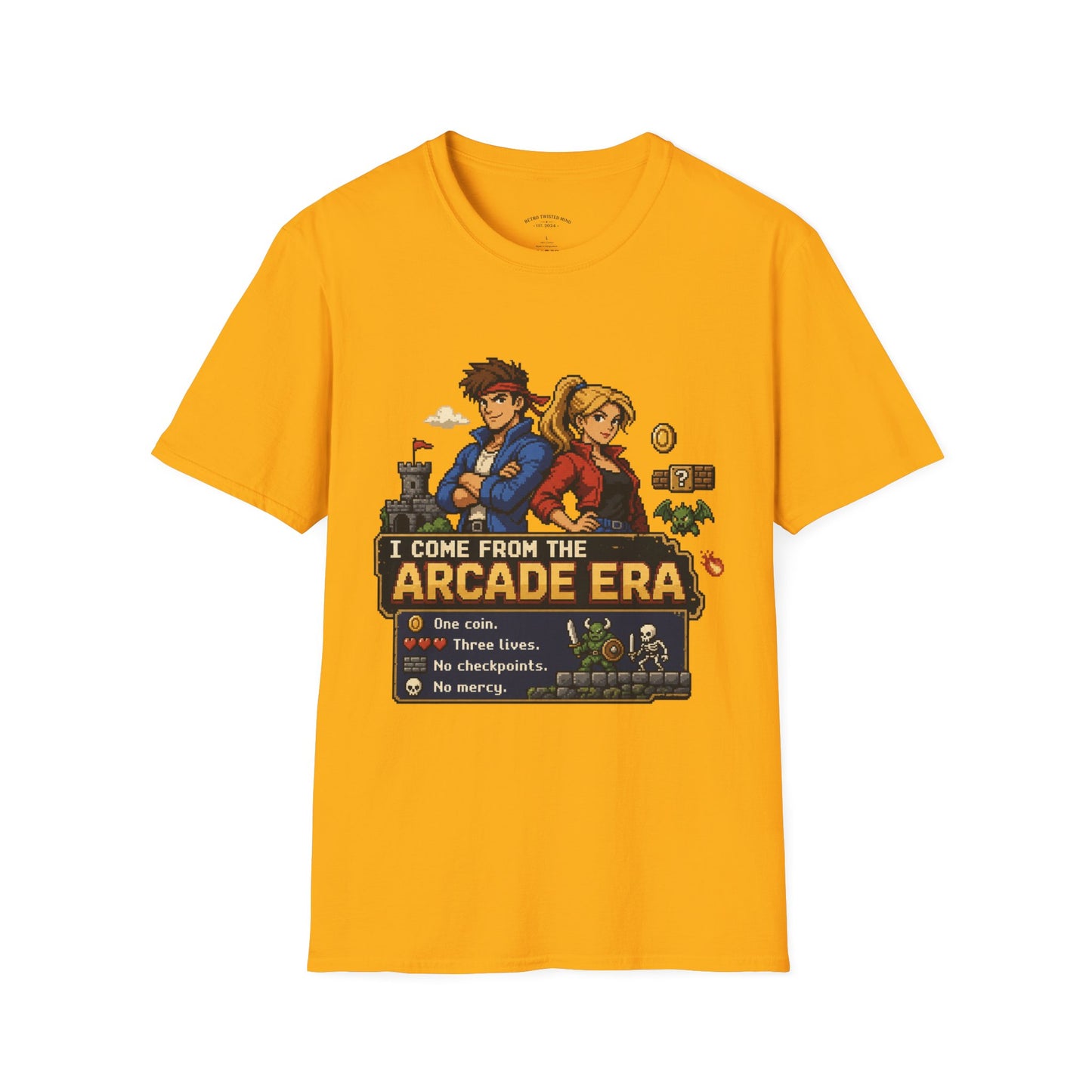 Retro Arcade Era T-Shirt — Pixel RPG Game Tribute