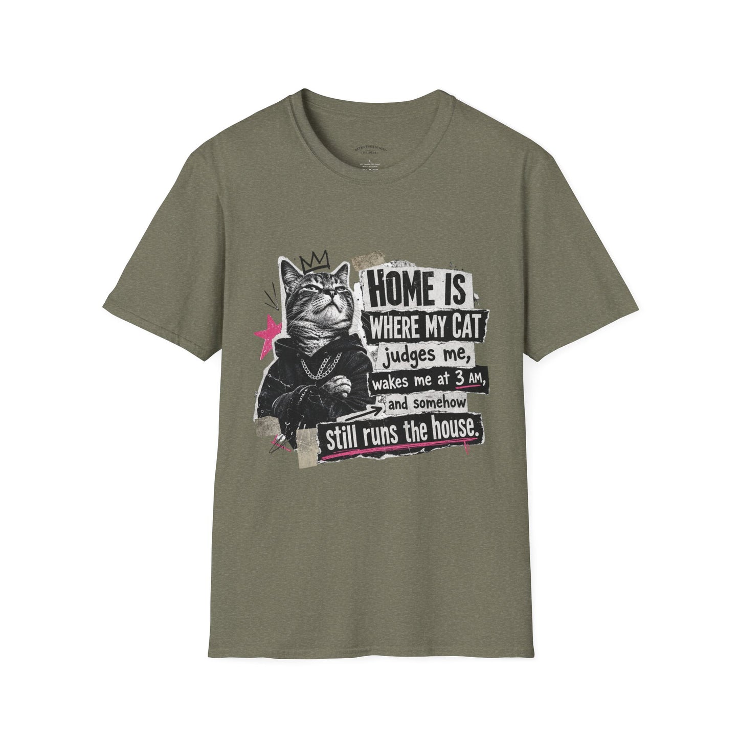 Cat T-Shirt — "Home Is Where My Cat Judges Me" Funny Graphic Tee