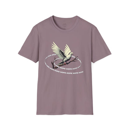 Hopeful Wings Unisex Softstyle T-Shirt - Inspirational Graphic Tee,dove,twisted