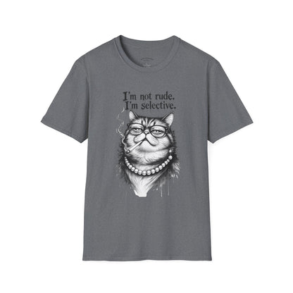 Cat Graphic T‑Shirt — "I'm Not Rude, I'm Selective" Funny Cat Tee