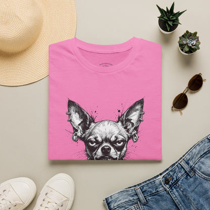 Chihuahua Portrait T‑Shirt — Expressive Black & White Dog Art Tee