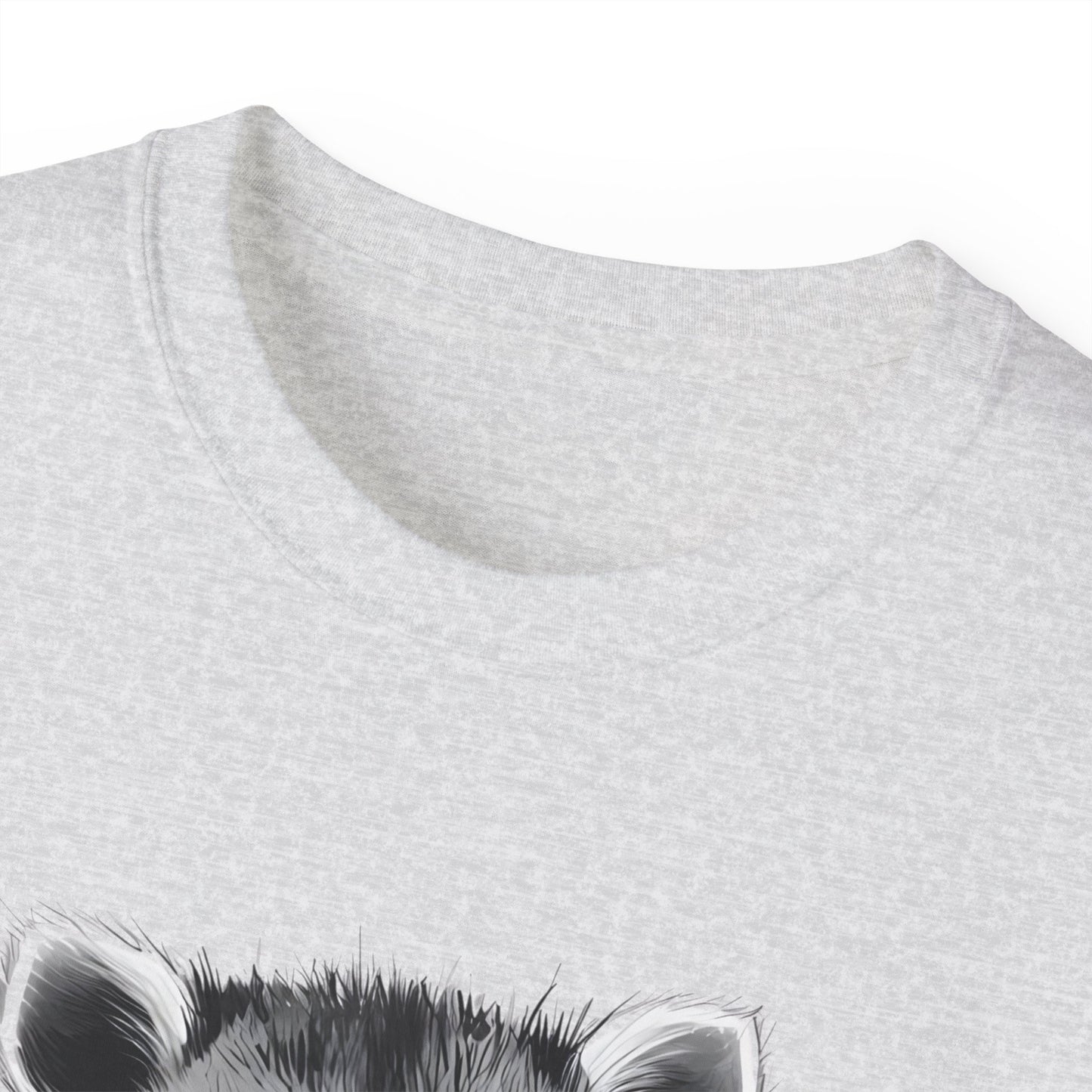 Raccoon Sketch Tee — Cute Black & White Wildlife Graphic T-Shirt