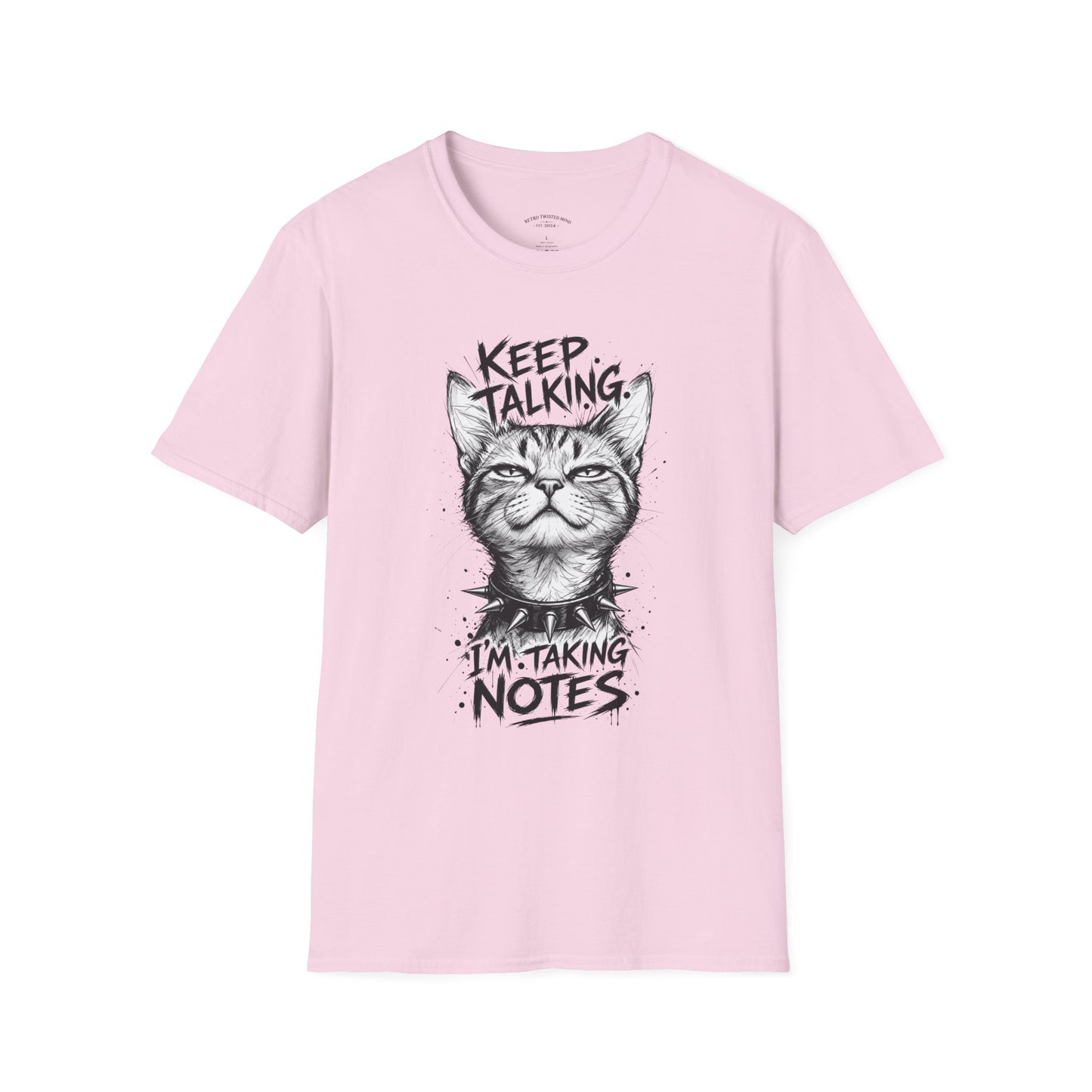 Keep Talking I'm Taking Notes Cat T‑Shirt