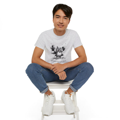 Weightlifting Owl Graphic Tee — "Morning Power" Fitness T-Shirt