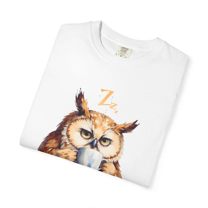 Not Ready Yet Owl T-Shirt — Cute Coffee Morning Graphic Tee