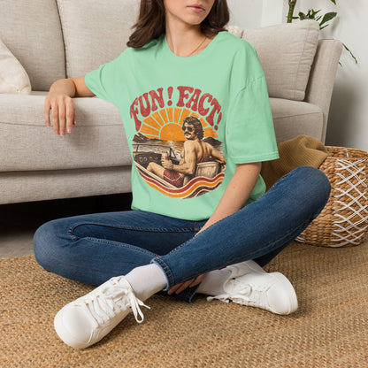 Retro 'FUN! FACT!' Surf Tee — Vintage Sunset Beach Graphic T-Shirt