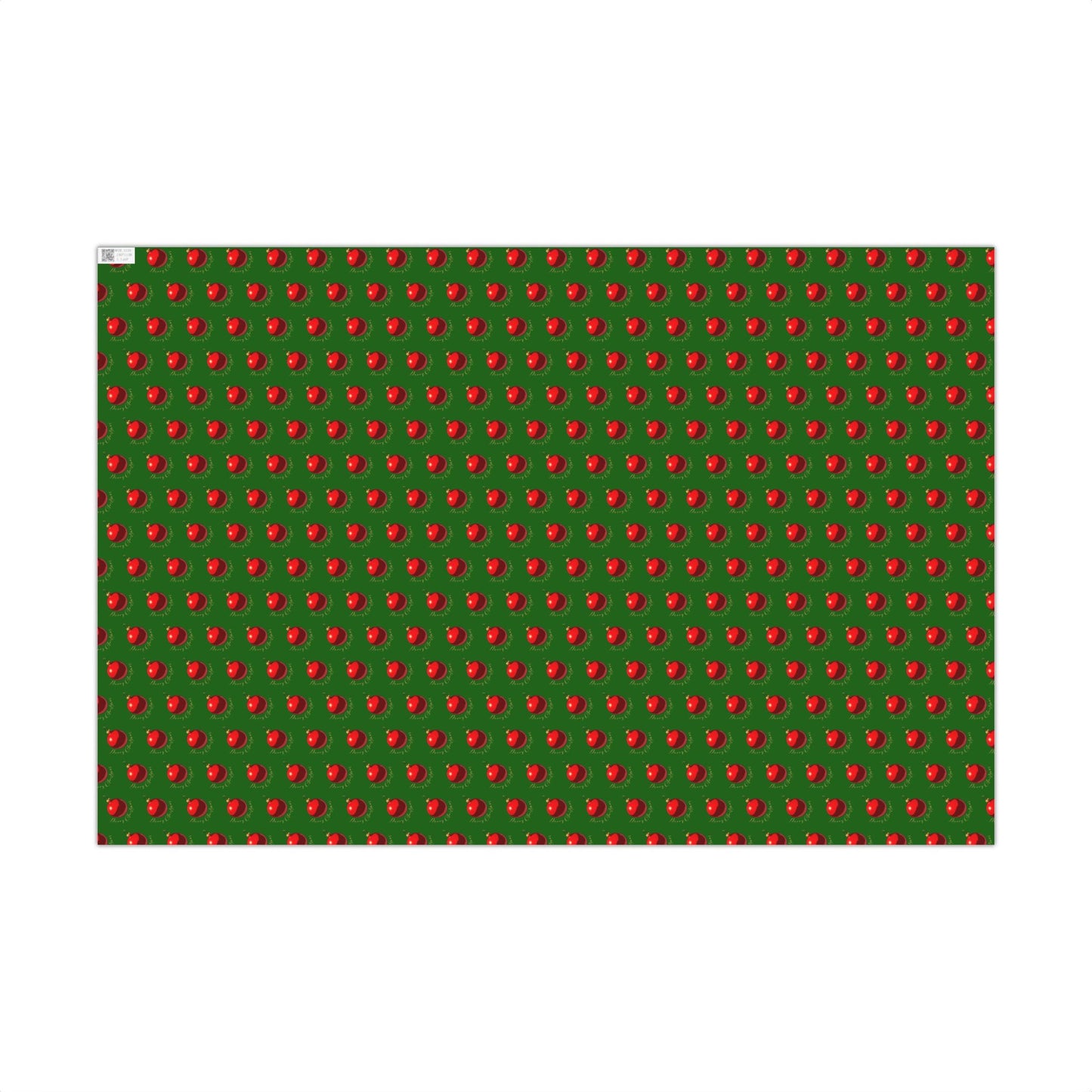 Wrapping Paper (Green with Red Ornaments)