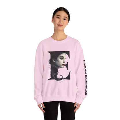 Letter E, Stylish Artistic Sweatshirt, Trendy Crewneck, Graphic Sweater, Cozy Unisex Top, Unique Gift for Art Lovers, Everyday Comfort