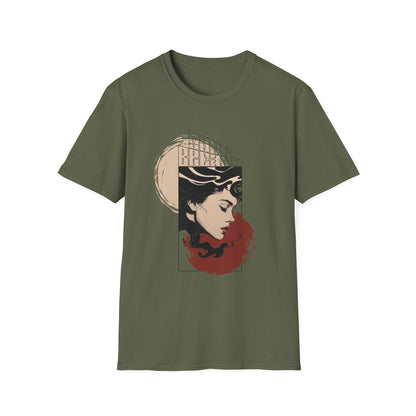 T-Shirt — Vintage Art Nouveau Woman Graphic Tee (Brave)