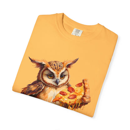 Pizza Time Owl T-Shirt — Cute Owl Eating Pizza Graphic Tee