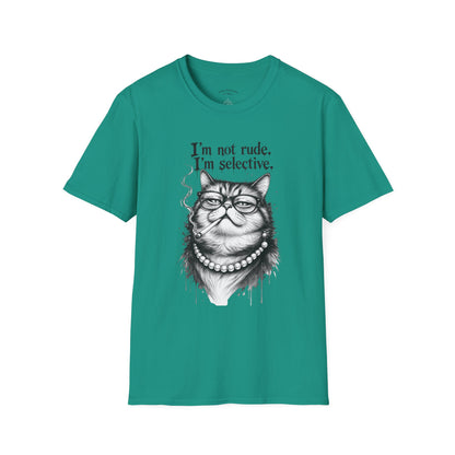 Cat Graphic T‑Shirt — "I'm Not Rude, I'm Selective" Funny Cat Tee