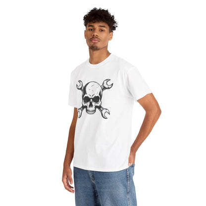 Mechanic Skull Tee — Wrench Crossbones Graphic T-Shirt