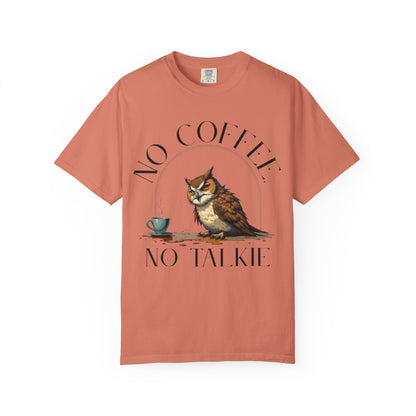 No Coffee No Talkie T-Shirt — Funny Owl Coffee Tee