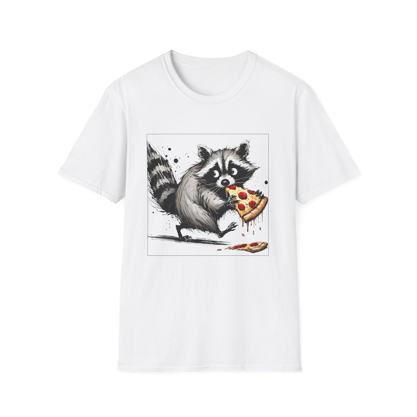 Raccoon Eating Pizza T-Shirt — Funny Cute Animal Tee