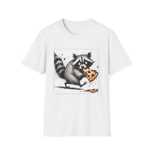 Raccoon Eating Pizza T-Shirt — Funny Cute Animal Tee