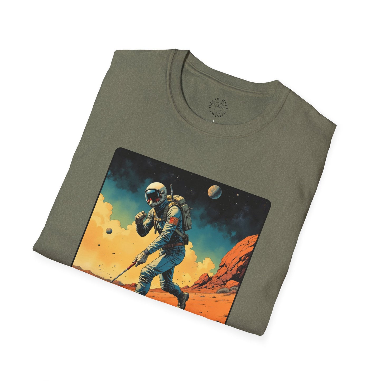 Vintage Space Explorer T-Shirt - 'My Game My Rules' golf, moon,sport