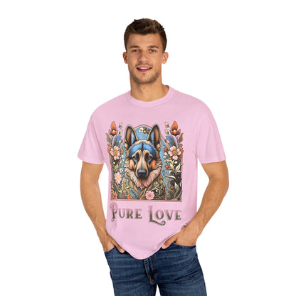 Pure Love German Shepherd T-Shirt – Unisex Garment-Dyed Tee for Dog Lovers