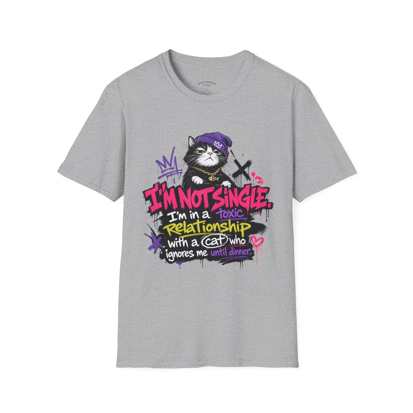 T‑Shirt — “I’m Not Single: I’m in a Toxic Relationship with a Cat” Graphic Tee