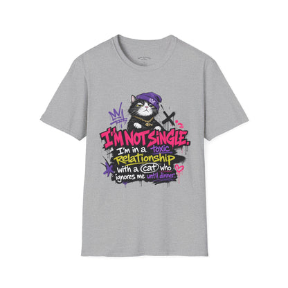 T‑Shirt — “I’m Not Single: I’m in a Toxic Relationship with a Cat” Graphic Tee