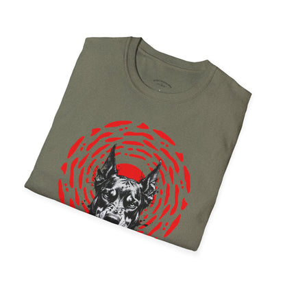 Doberman Graphic T-Shirt — Red Halo 'Bandit' Design