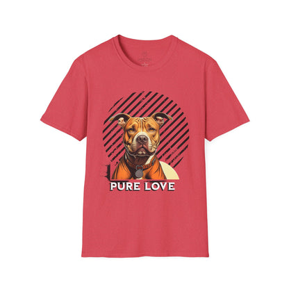 Pure Love Unisex Softstyle T-Shirt - Pitbull Design