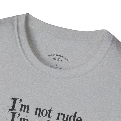 Cat Graphic T‑Shirt — "I'm Not Rude, I'm Selective" Funny Cat Tee