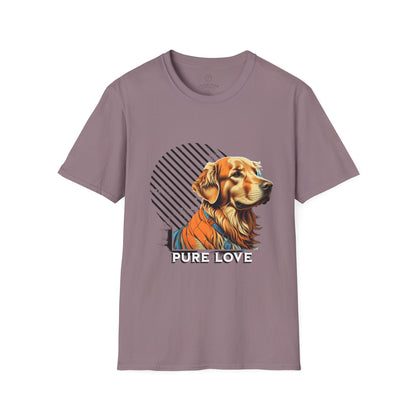 Pure Love Golden Retriever T-Shirt – Unisex Softstyle Tee for Dog Lovers