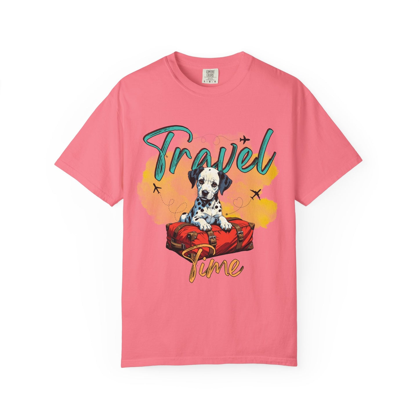 Travel Time Dog Graphic Unisex T-Shirt