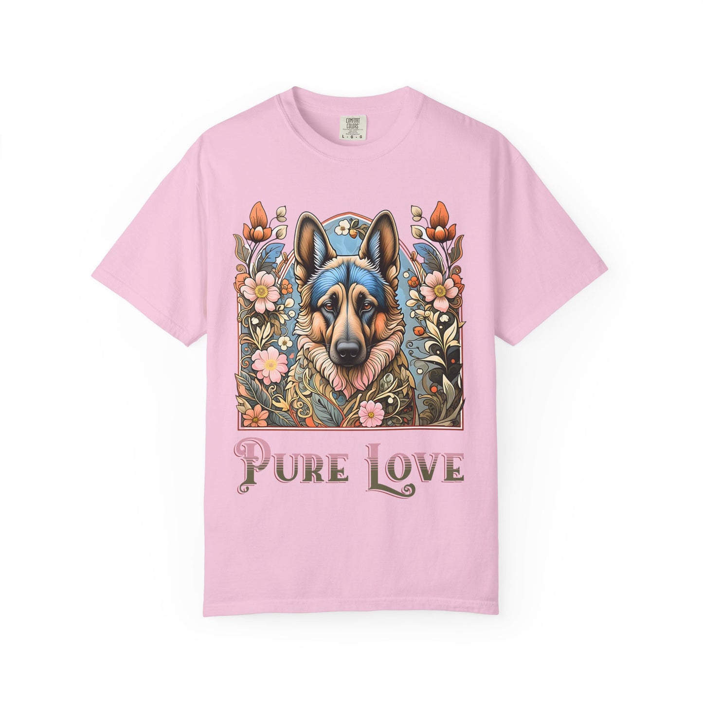Pure Love German Shepherd T-Shirt – Unisex Garment-Dyed Tee for Dog Lovers
