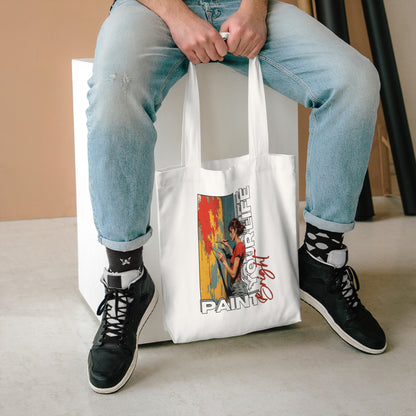 Creative Cotton Tote Bag - "Paint Your Life Bright" Design,