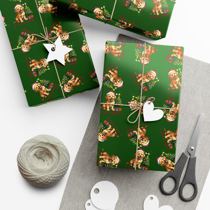 Gift Wrap Paper — Festive Gingerbread Dog Pattern (Holiday Wrapping)