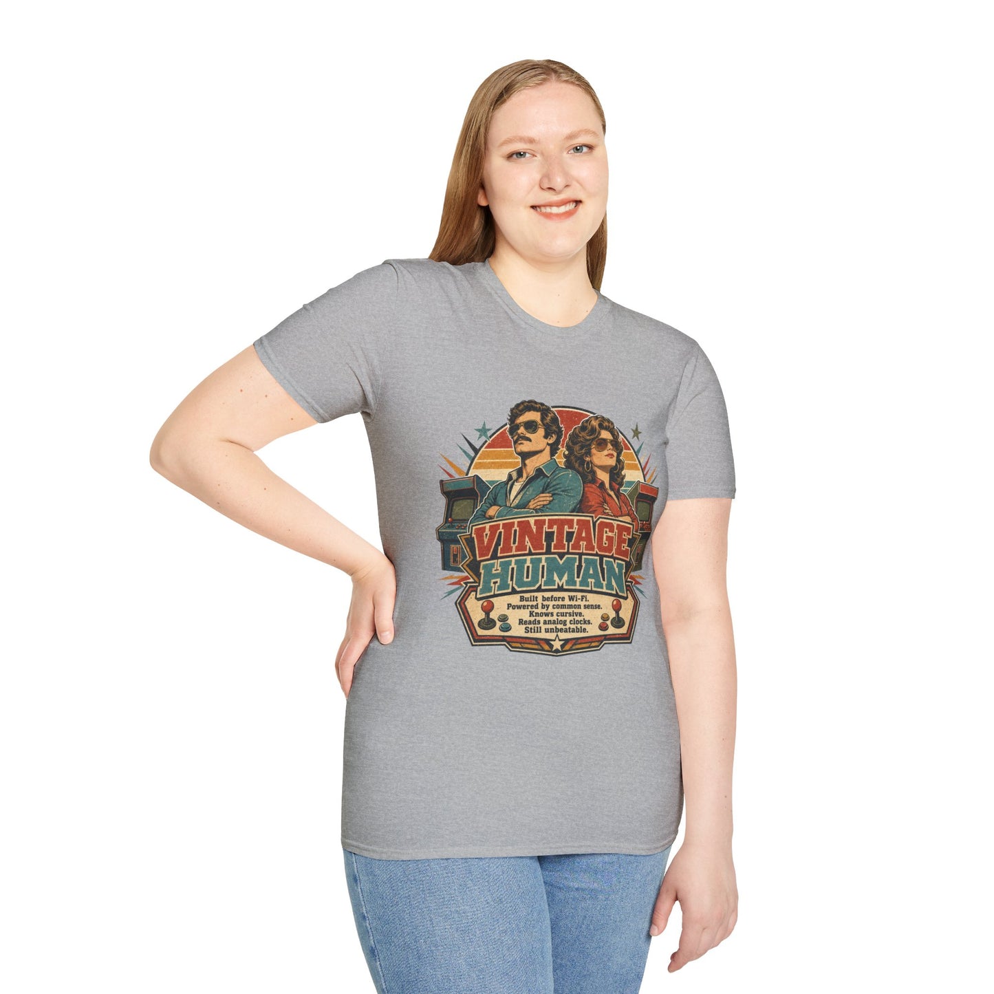 Vintage Human T-Shirt — Retro 70s Duo Graphic Tee