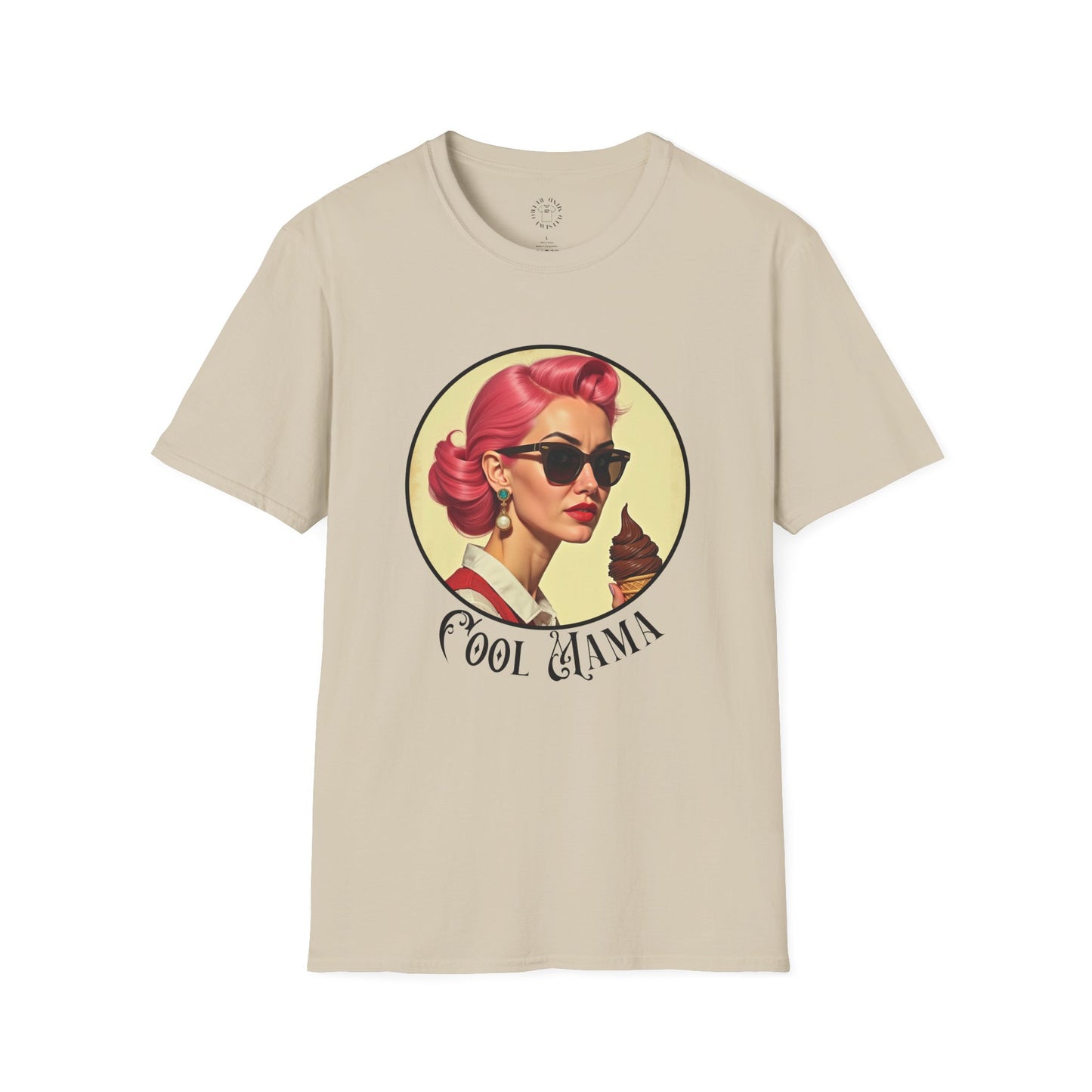 Cool Mama Vintage Graphic Unisex Softstyle T-Shirt,mama,mom and ice cream