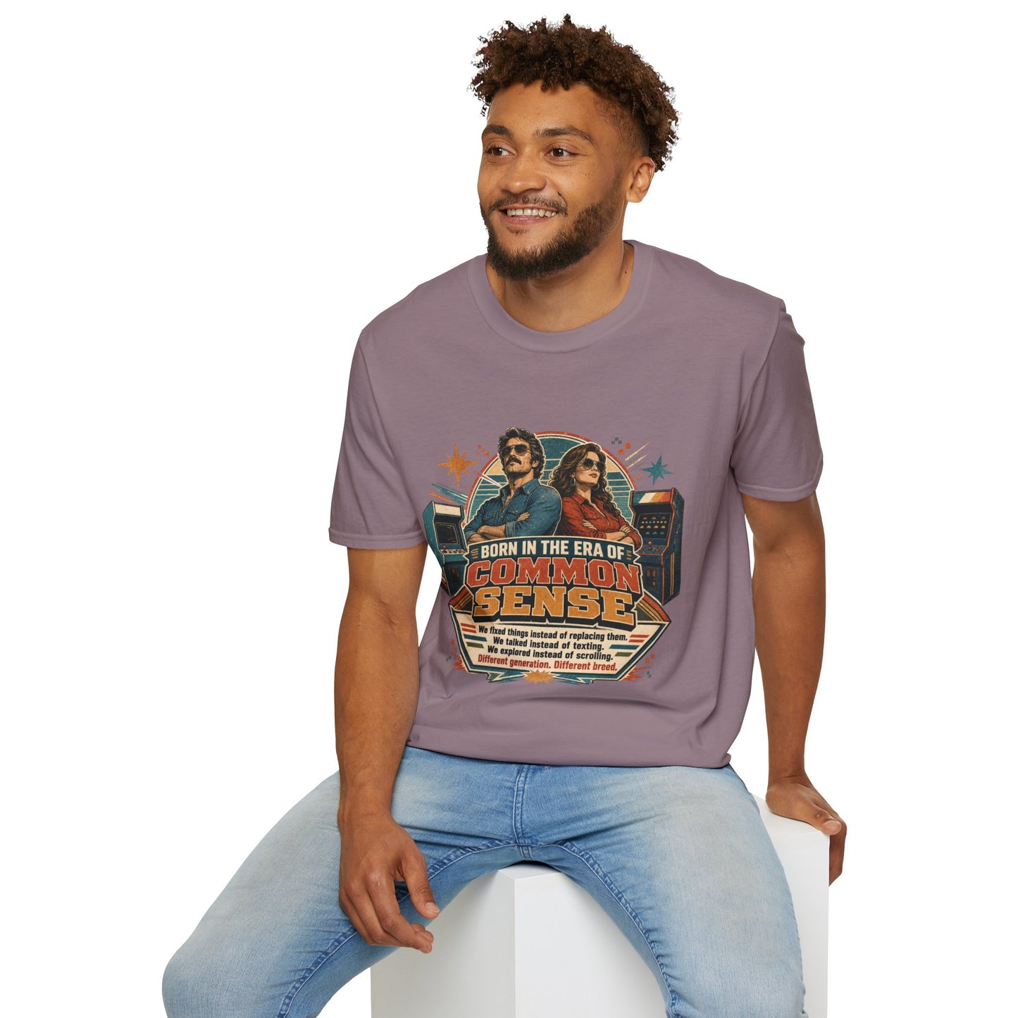 Born in the Era of Common Sense T-Shirt — Retro 70s Vintage Political Graphic Tee
