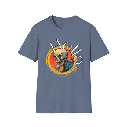 Hello Skull Graphic Unisex Softstyle T-Shirt - Edgy Streetwear Tee,scull