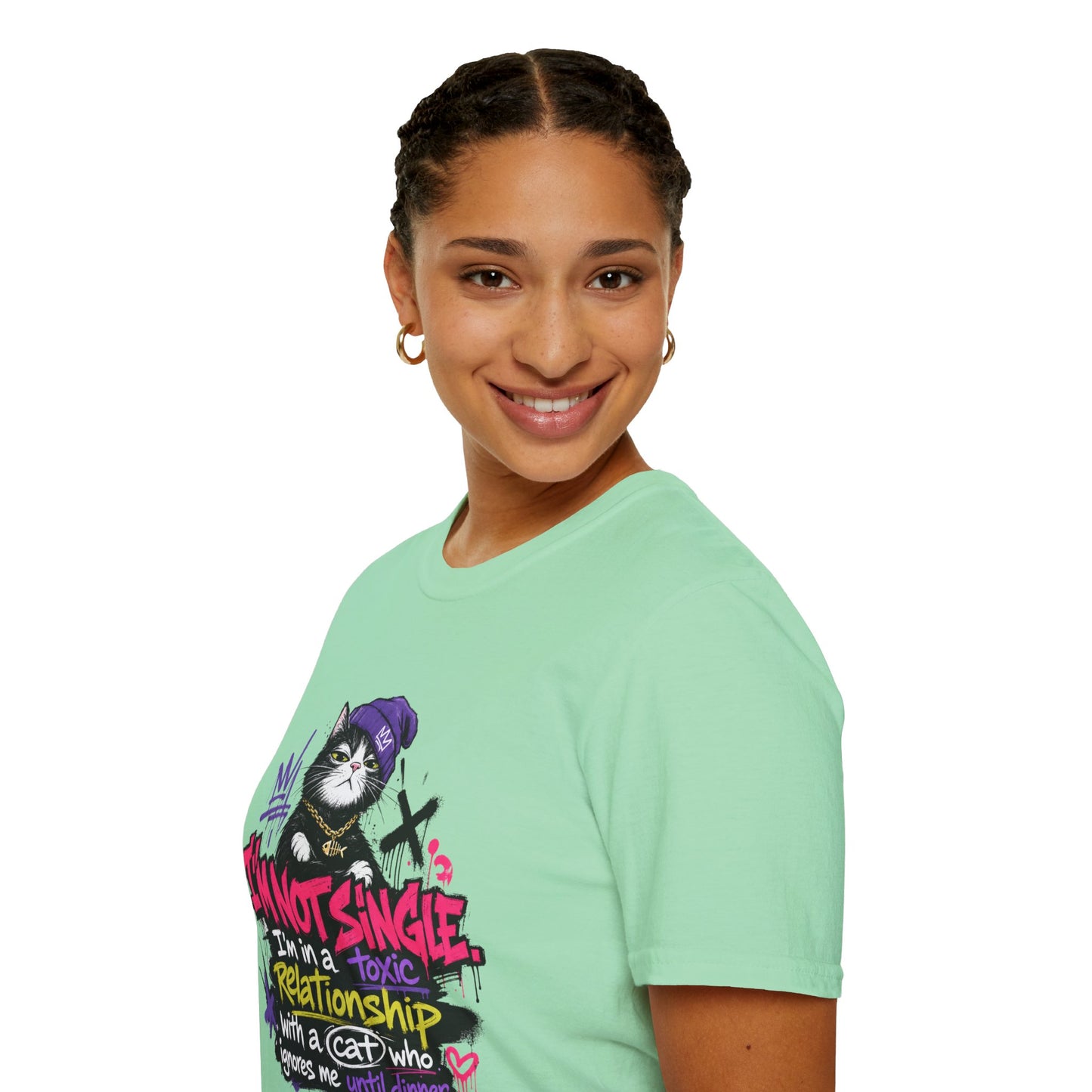 T‑Shirt — “I’m Not Single: I’m in a Toxic Relationship with a Cat” Graphic Tee
