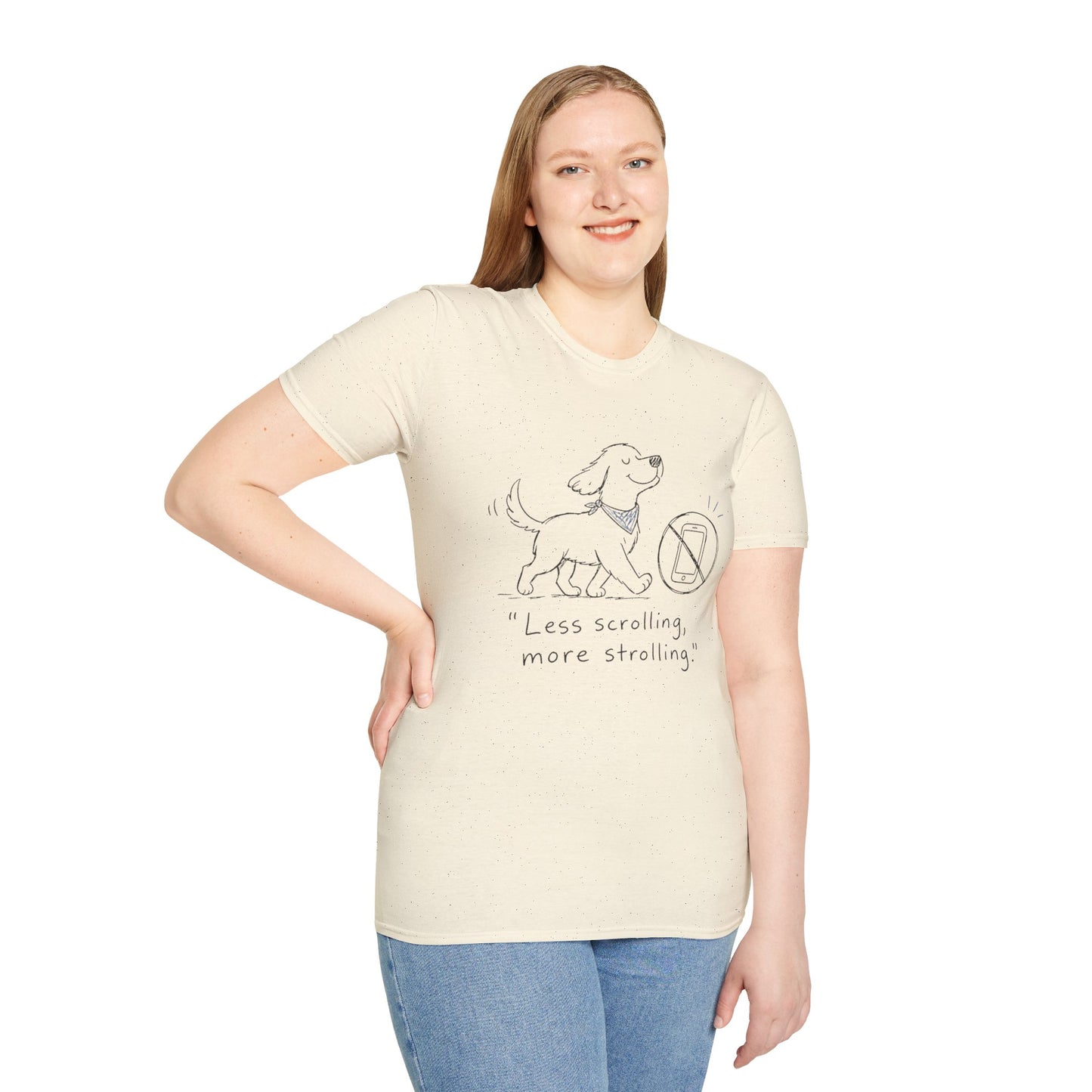 Less Scrolling, More Strolling Dog T-Shirt