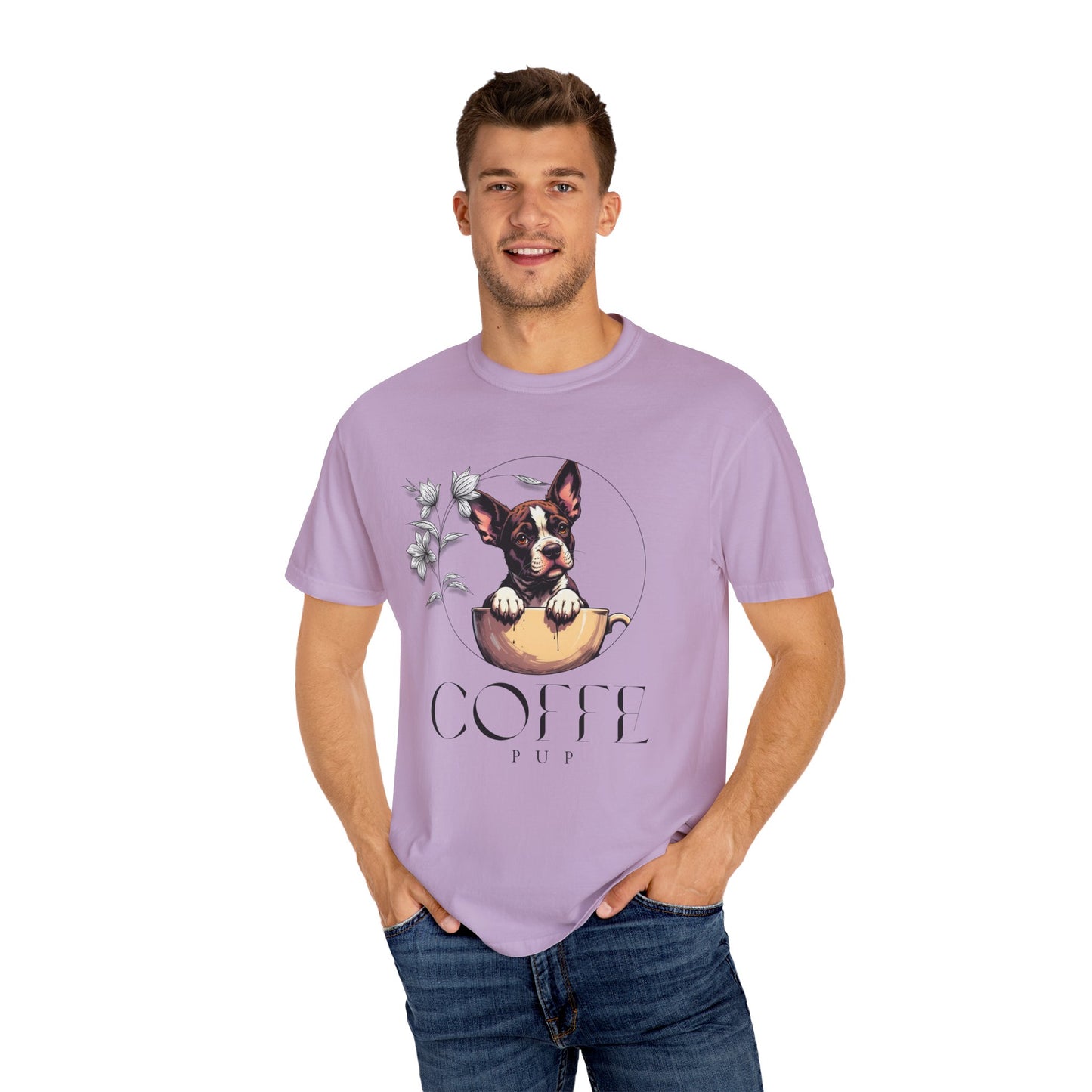 Coffee Pup Unisex Garment-Dyed T-shirt