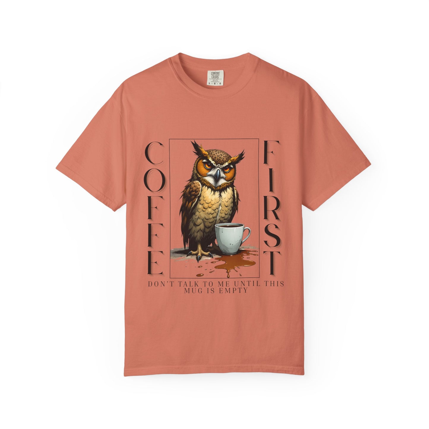 Coffee First Owl Graphic T-Shirt