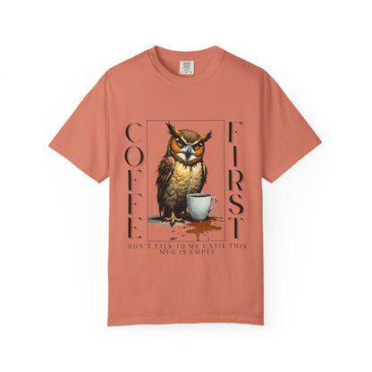 Coffee First Owl Graphic T-Shirt