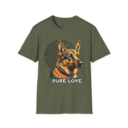 German Shepherd Pure Love Unisex Softstyle T-Shirt .dog