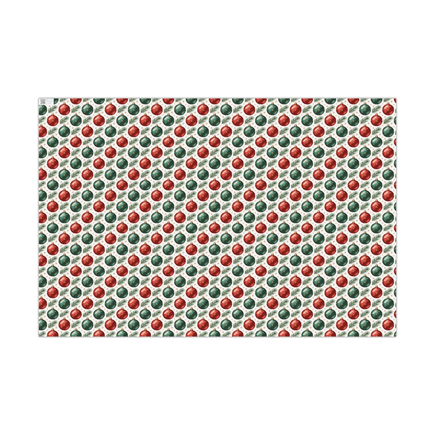 Christmas Ornament Gift Wrap Paper - Red & Green Bauble Wrapping Paper