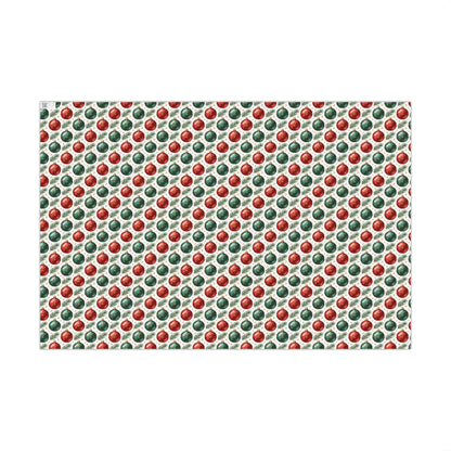 Christmas Ornament Gift Wrap Paper - Red & Green Bauble Wrapping Paper